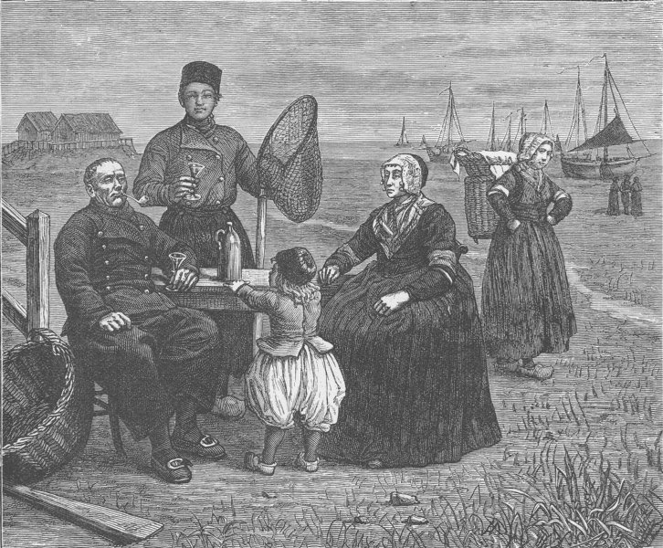 NETHERLANDS. Natives of the isle of Urk, in the Zuiderzee 1894 old print