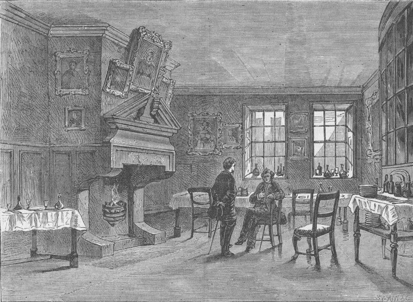 Associate Product PATERNOSTER ROW. Dolly's coffee-House. London c1880 old antique print picture
