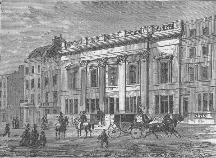 Associate Product ST.JAMES'S STREET. Crockford's Club, about 1840. London c1880 old print