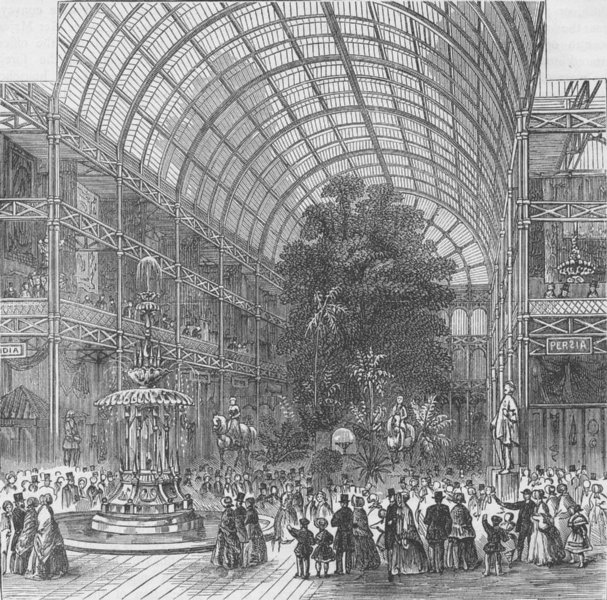 THE GREAT EXHIBITION OF 1851. Nave of the Exhibition building. London c1880