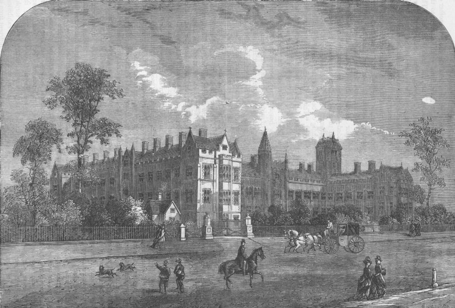 WEST BROMPTON. The consumption Hospital, Brompton. London c1880 old print