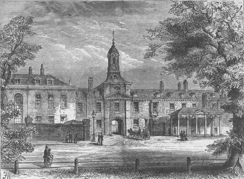 Associate Product KENSINGTON PALACE. The West Front. London c1880 old antique print picture