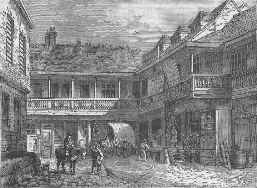 Associate Product SOUTHWARK. The old "Tabard" inn, before its demolition. London c1880 print