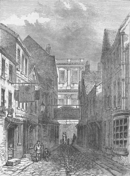 GREENWICH. Lane leading into Ship Street, Greenwich (1830). London c1880 print