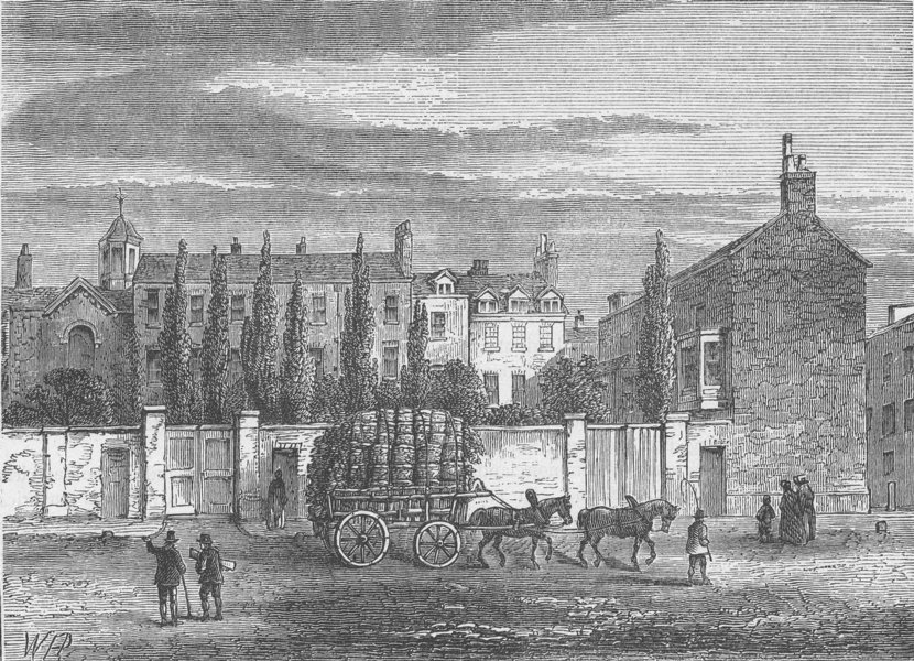 Associate Product HAMMERSMITH. The nunnery, Hammersmith, in 1800. London c1880 old antique print