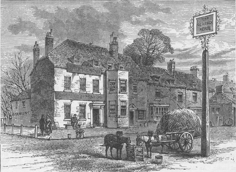 Associate Product HAMMERSMITH. The old "Pack Horse" inn, Turnham Green. London c1880 print