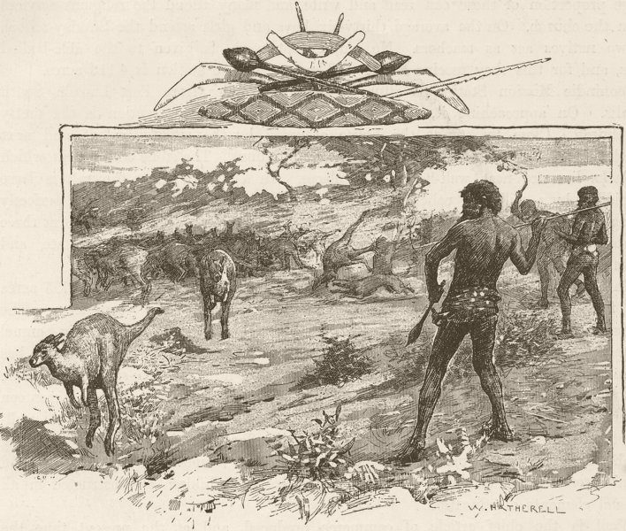 Associate Product AUSTRALIA. Aborigines. Natives kangaroo hunting 1890 old antique print picture