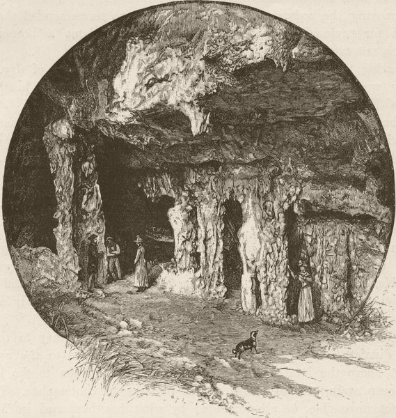 AUSTRALIA. Mount Gambier. caves 1890 old antique vintage print picture