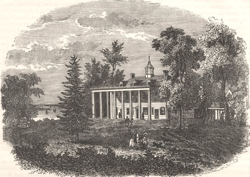Associate Product WASHINGTON. Washington's House, Mount Vernon c1880 old antique print picture