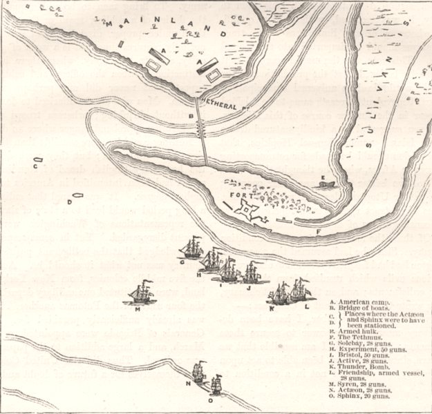 SOUTH CAROLINA. Sullivan's Island attack plan c1880 old antique map chart