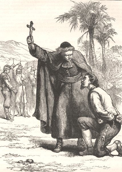 HONDURAS. Walker before his Execution c1880 old antique vintage print picture