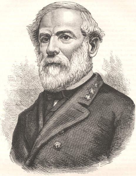 USA. Civil War. General Robert Edmund Lee c1880 old antique print picture