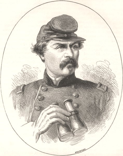 MILITARIA. Civil War. General McClellan c1880 old antique print picture