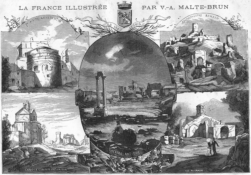 Associate Product DARLES. Antiquites Romaines de Ville D'arles 1881 old antique print picture