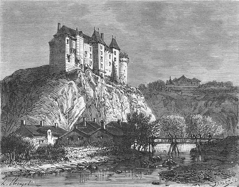 FRANCE. Creuse. Chateau de Boussac 1881 old antique vintage print picture