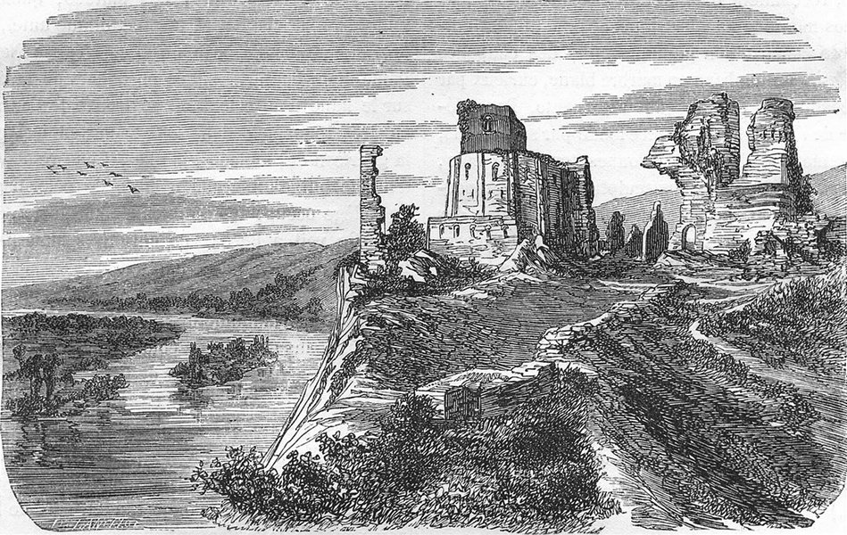 EURE. Ruines du Chateau-Gaillard, aux Andelys 1881 old antique print picture