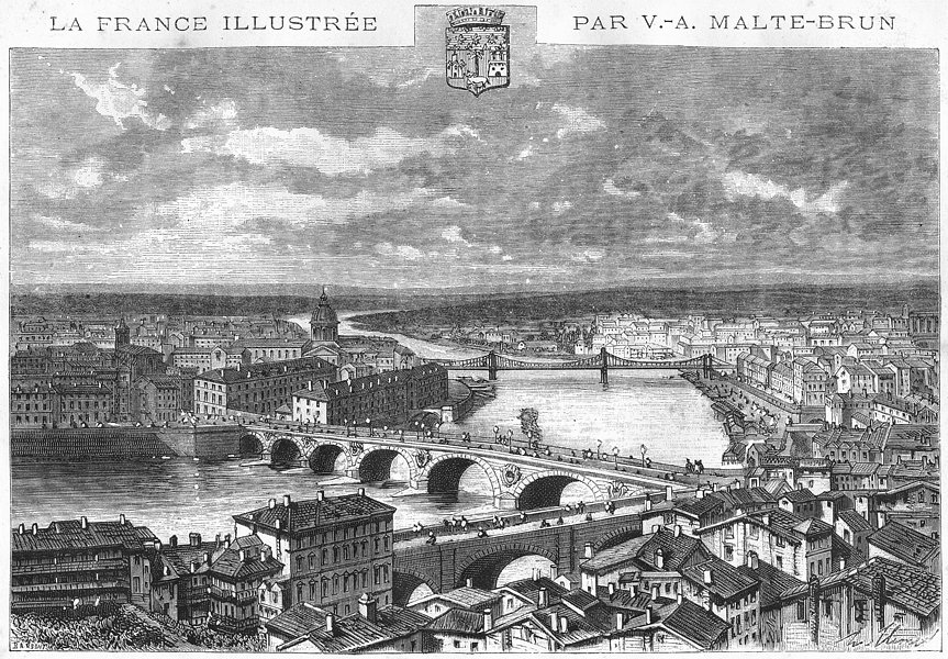 HAUTE-GARONNE. Toulouse 1881 old antique vintage print picture