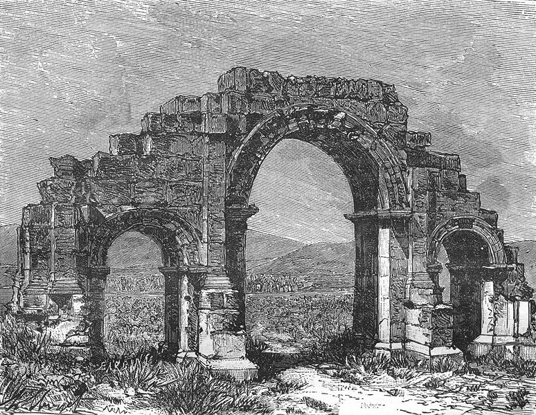 ALGERIA. Generale. Ruines Romaines 1884 old antique vintage print picture