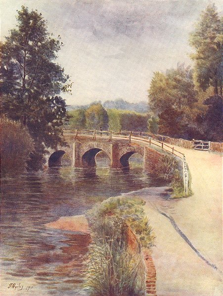 Associate Product EASHING BRIDGE. Eashing Bridge. Surrey 1914 old antique vintage print picture