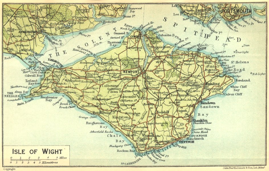 Associate Product IOW. Isle of Wight 1924 old vintage map plan chart
