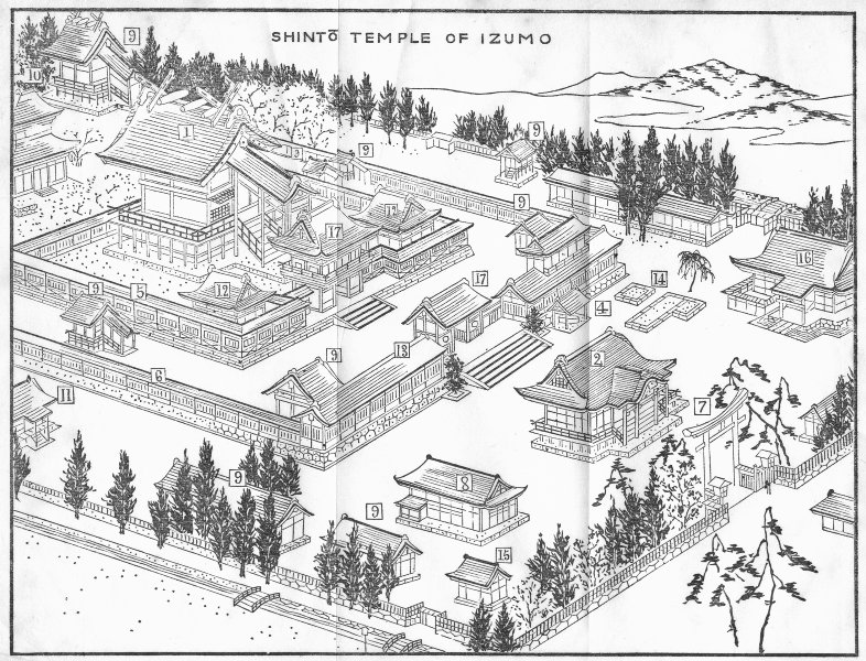 Associate Product JAPAN. Shinto temple of Izumo 1907 old antique vintage print picture
