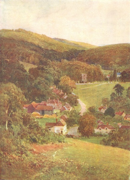 Bradenham, near West Wycombe, Buckinghamshire by Sutton Palmer 1920 old print