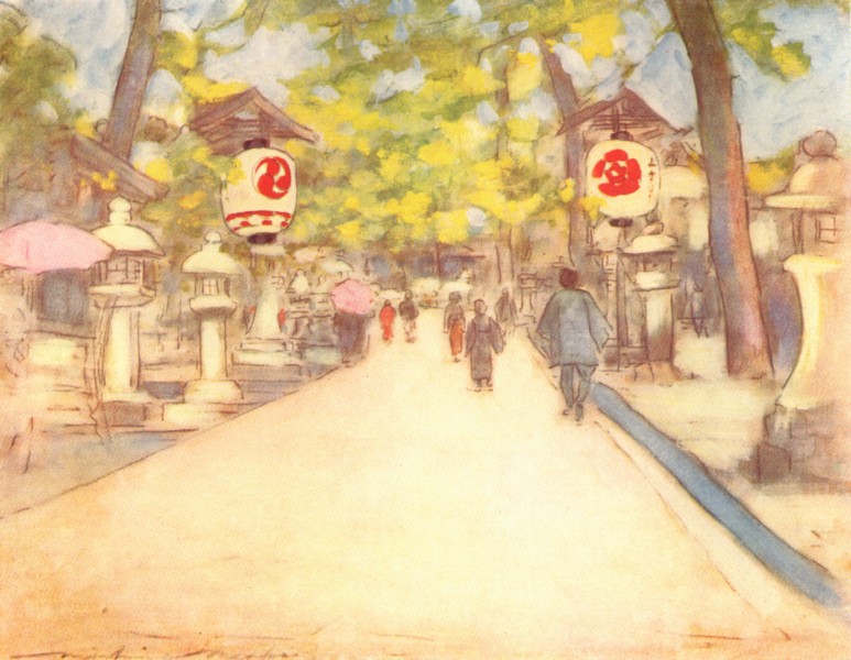 Associate Product JAPAN. An Avenue of Lanterns 1904 old antique vintage print picture