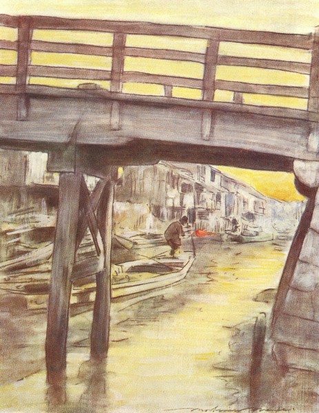 JAPAN. Workers. A Canal in Osaka 1904 old antique vintage print picture