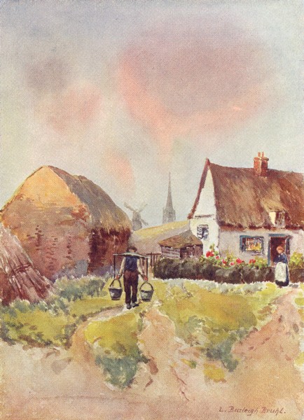 ESSEX. Elsenham Road, Thaxted 1909 old antique vintage print picture