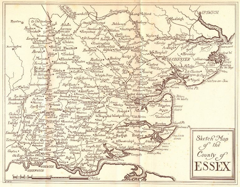 Associate Product ESSEX. Sketch 1909 old antique vintage map plan chart