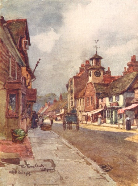 Associate Product SUSSEX. Town Clock, Steyning 1906 old antique vintage print picture