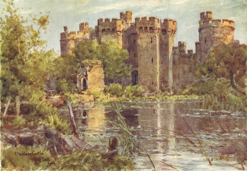 Associate Product SUSSEX. Bodiam Castle 1906 old antique vintage print picture