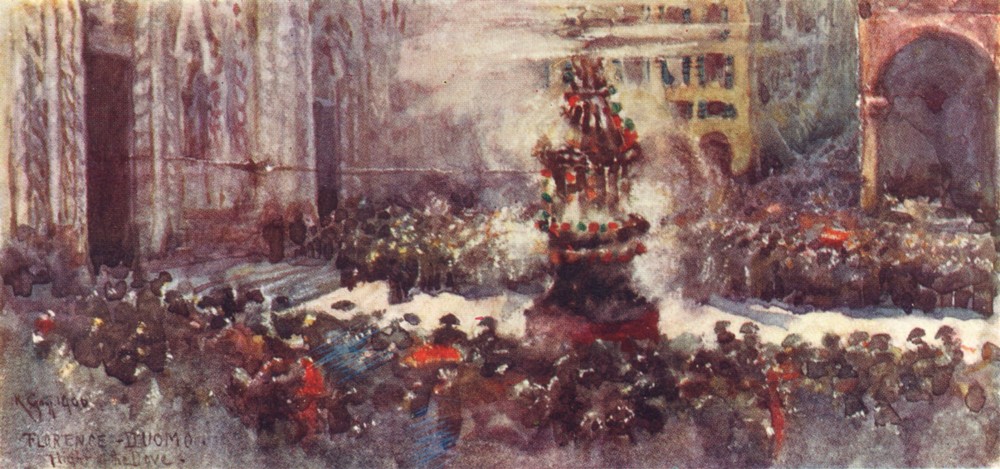 Associate Product FLORENCE. The Scoppio del Carro (Feast of the Dove) on Easter Eve. Italy 1905