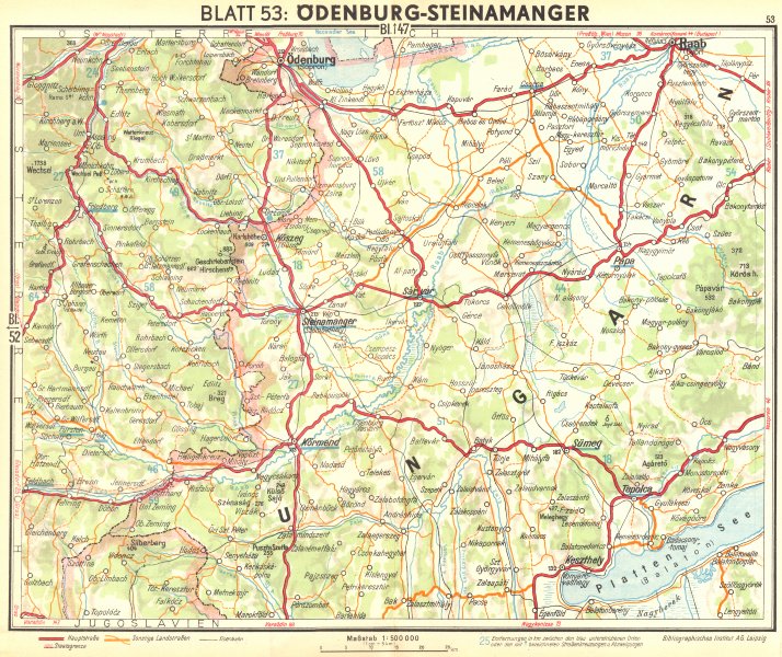 Associate Product GERMANY. Odenburg-Steinamanger 1936 old vintage map plan chart