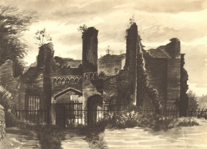 Associate Product LUTON HOO. Someries Castle. Bedfordshire. By Barbara Jones 1946 old print