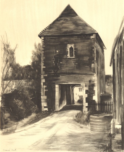 TILSWORTH. Manor Gatehouse. Bedfordshire. By Malvina Cheek 1946 old print