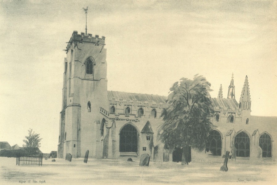 NORFOLK. Walpole St. Peter. By Barbara Jones 1947 old vintage print picture