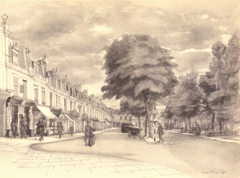 Associate Product CHELTENHAM. Montpellier Walk. Gloucestershire. By Phyllis Ginger 1948 print
