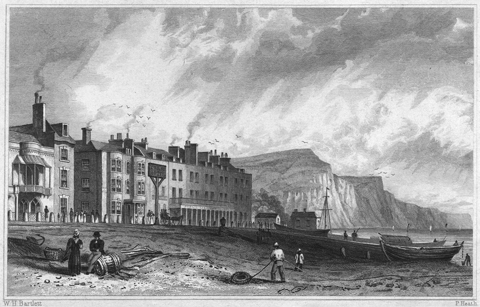 Associate Product DEVON. The York Hotel, and Library, Sidmouth 1829 old antique print picture