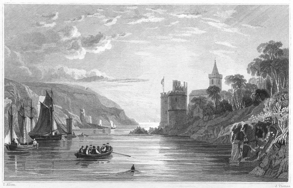 Associate Product DEVON. Dartmouth Castle and Harbour 1829 old antique vintage print picture