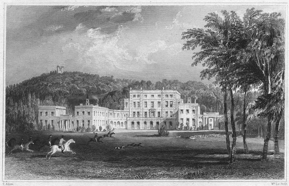 Associate Product DEVON. Haldon House (The seat of Sir Lawrence Palk) 1829 old antique print