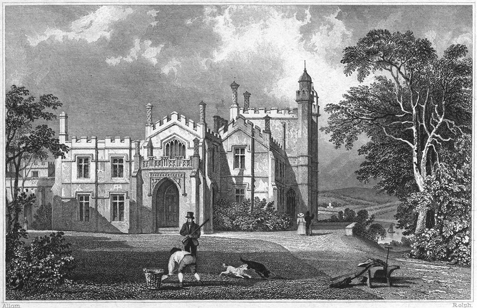Associate Product CORNWALL. Pentillie Castle 1831 old antique vintage print picture