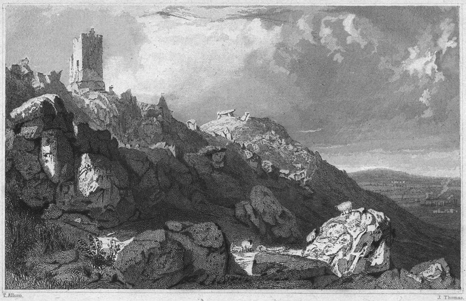Associate Product CORNWALL. Carn-Breh, near Redruth 1831 old antique vintage print picture