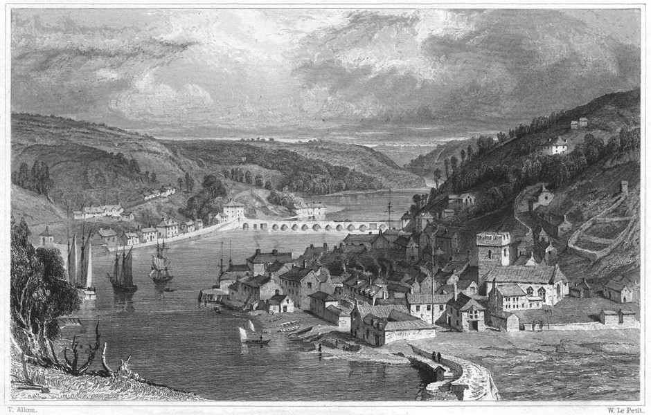 Associate Product CORNWALL. East & West Looe 1831 old antique vintage print picture