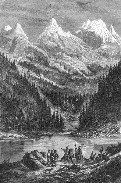 USA. Rocky Mountains 1870 old antique vintage print picture