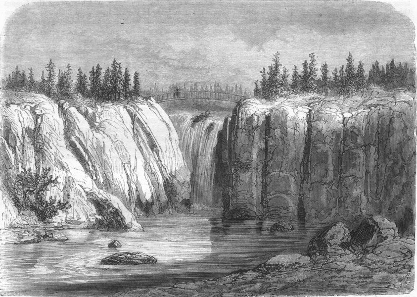 NEW JERSEY. Falls of Passaic 1870 old antique vintage print picture