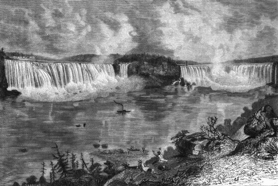 LANDSCAPES. Niagara Falls 1870 old antique vintage print picture