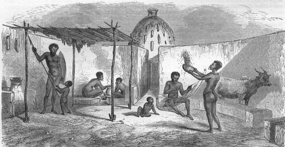 Associate Product CAMEROON. Musgu House 1870 old antique vintage print picture