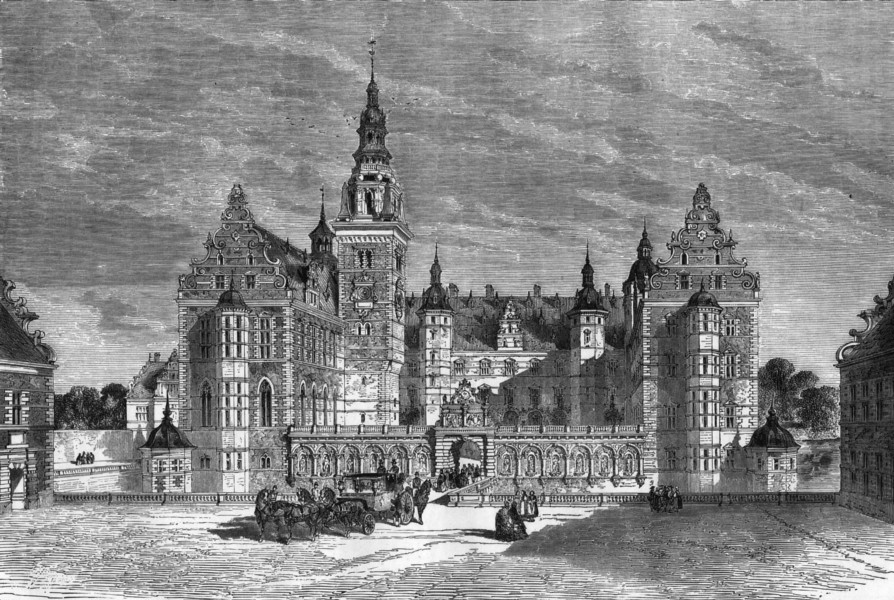 DENMARK. Castle of Frederiksborg 1871 old antique vintage print picture