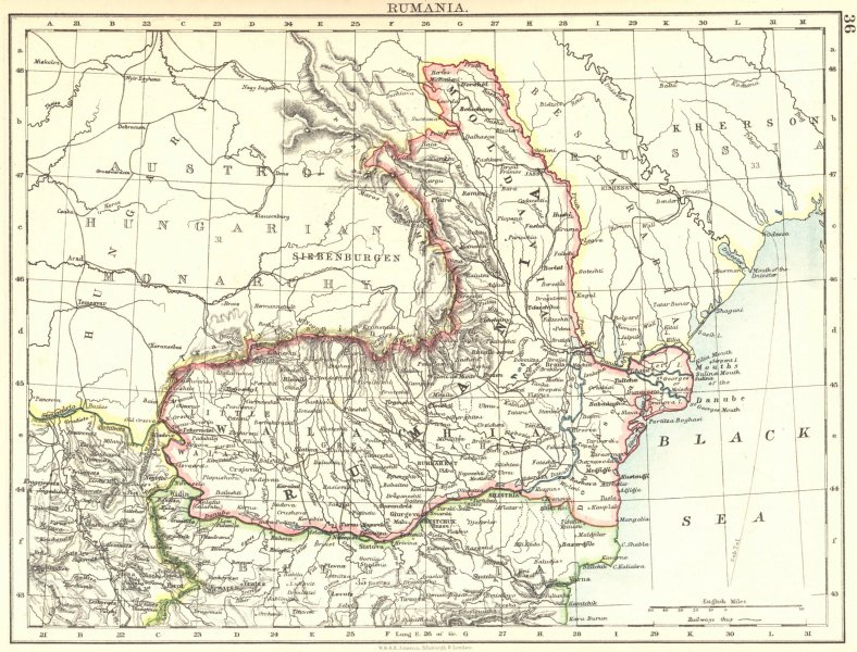 Associate Product RUMANIA. Romania Wallachia Moldavia Moldova. Railways. JOHNSTON 1899 map